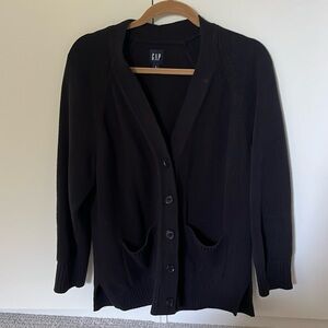 Gap cotton heavy weight black cardigan, size large